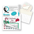 Toothbrush Shape Custom Printed Calendar Pad Sticker W/ Tear Away Calendar